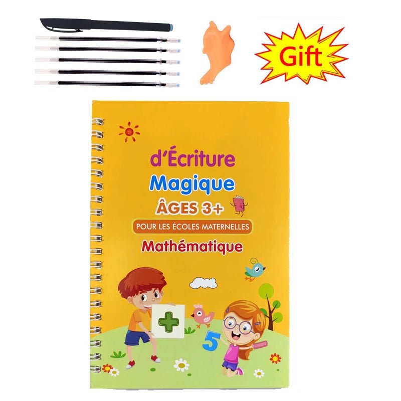 ÉcriPro™ - Cahiers magiques d'apprentissage pour l'écriture - Idée Jouets ÉcriPro™ - Mathématique + Set stylo Idée Jouets