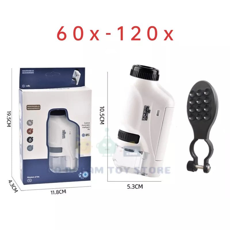 InfiniZoom™ : Microscope manuel pour enfants - Idée Jouets InfiniZoom™ Blanc 120X / Connecteur téléphone + Ebook OFFERTS Idée Jouets